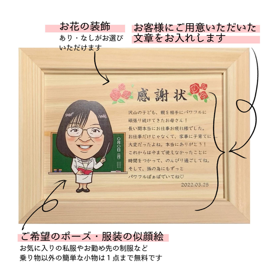 似顔絵感謝状